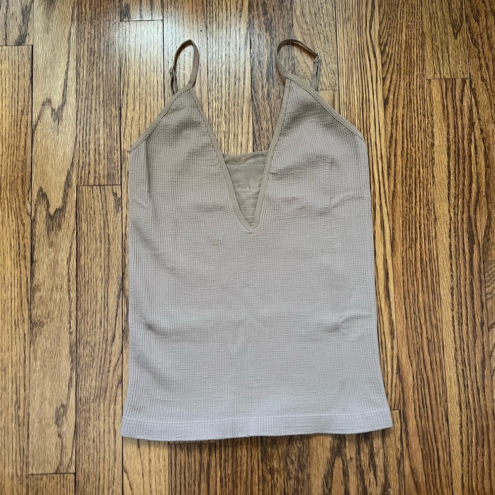 Intimately Free People Ribbed mesh v-neck tank. Size M/L